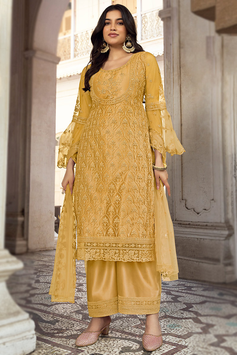 Yellow shop palazzo suit
