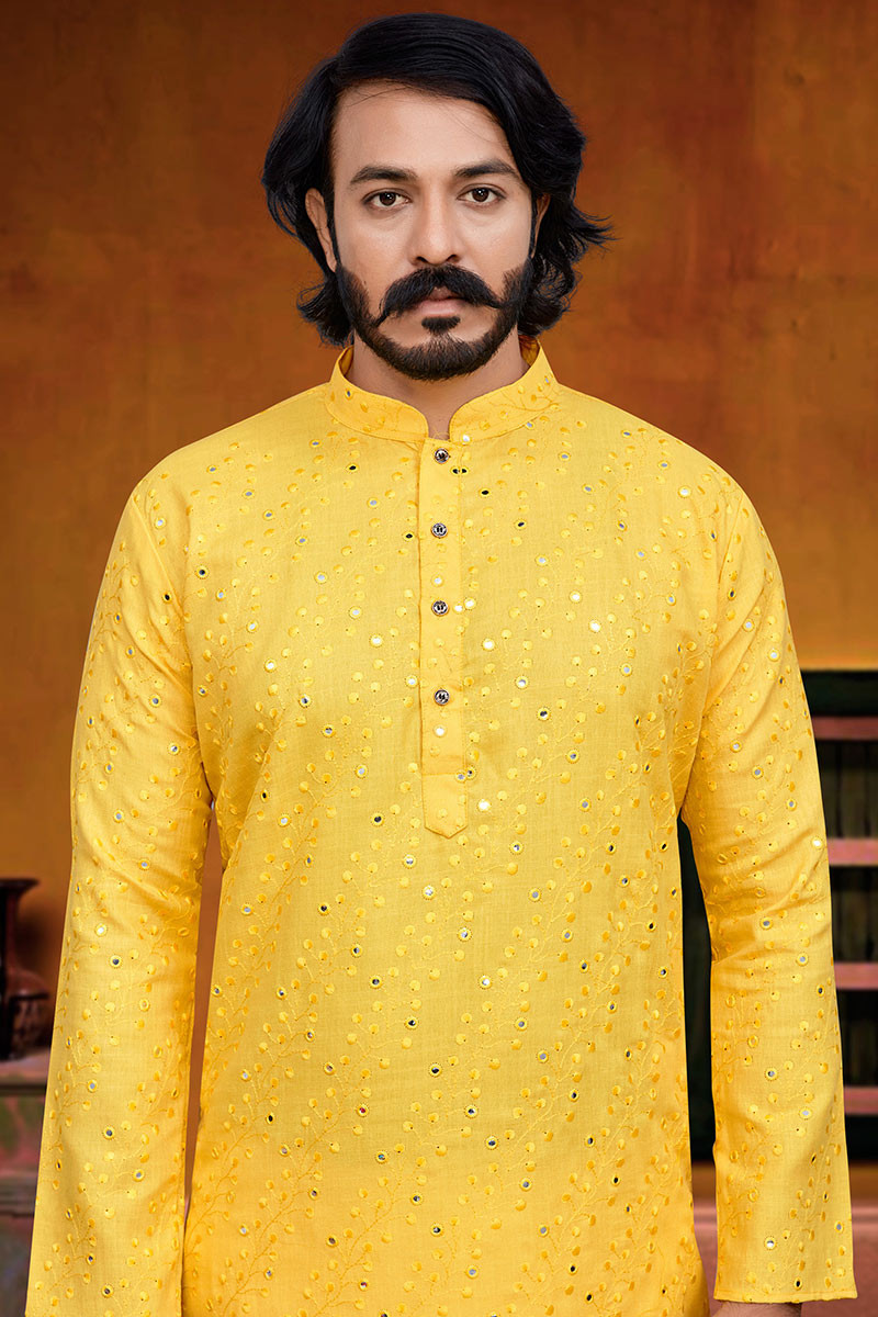 Mustard color kurta pajama deals