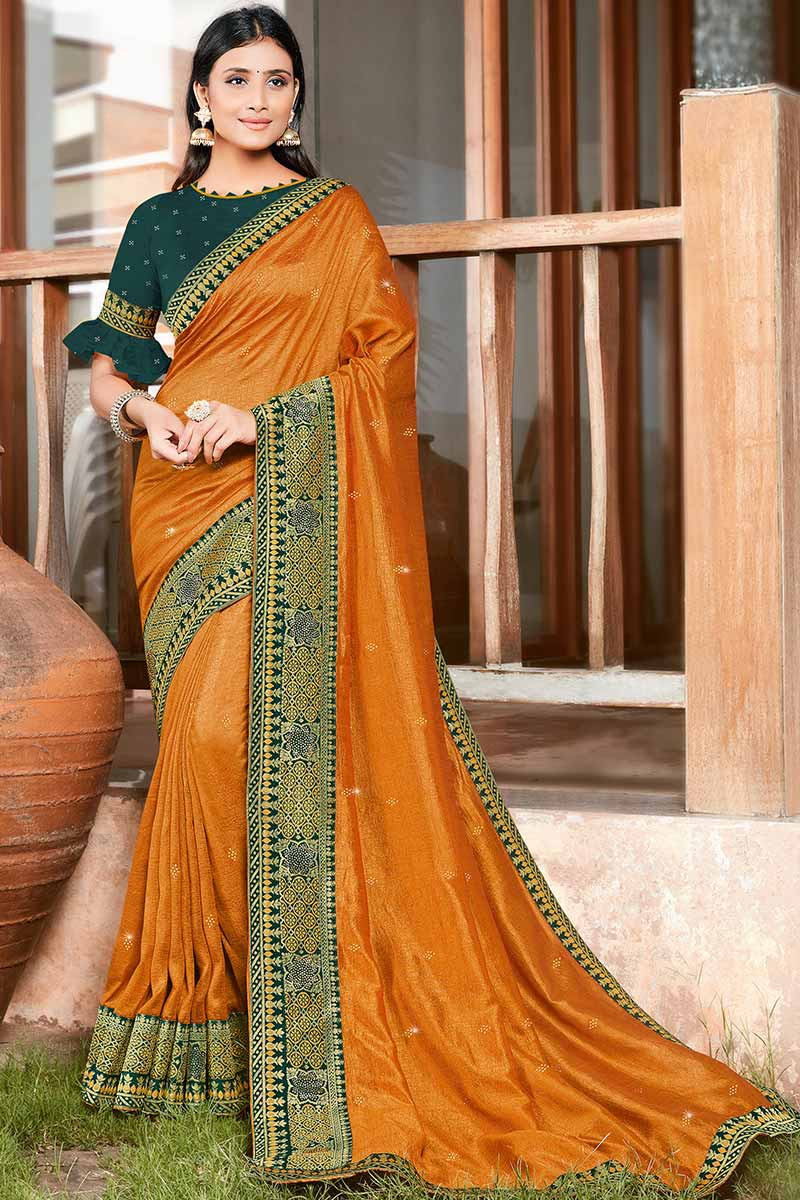 Banarasi Silk Saree Blue Soft Silk Party Wear Beautiful Ethnic Saree Blouse  | eBay
