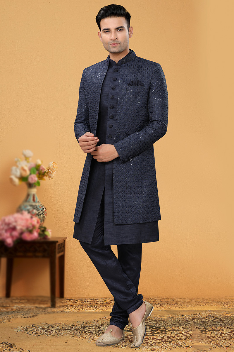 Navy sherwani store