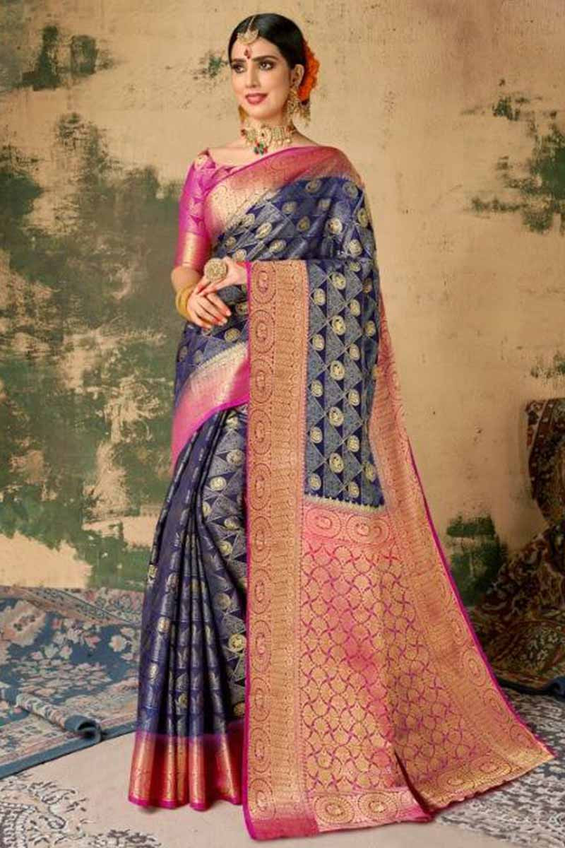 Cream and Pink Embroidered Silk Saree features a beautiful silk saree. Embroidery  work is com… | Stylish blouse design, Trendy blouse designs, Bridal blouse  designs