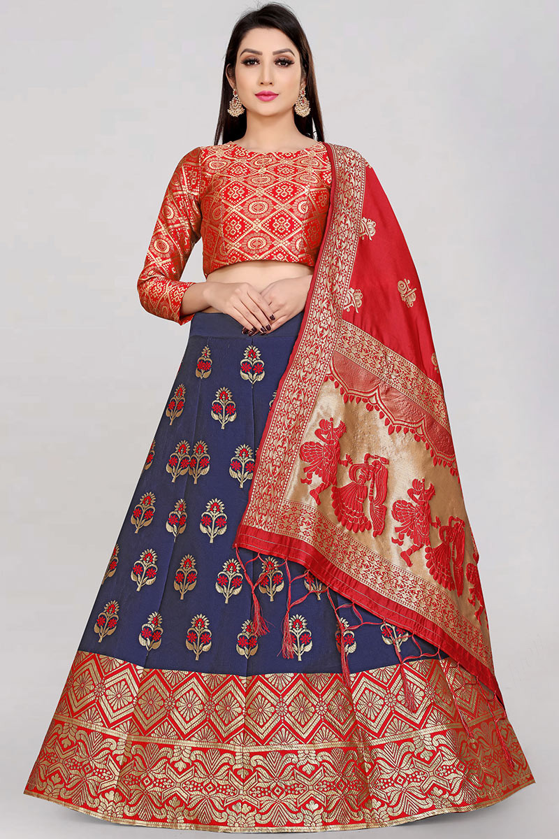 Red,Blue Party Wear Sleeveless Designer Lehenga Choli at Rs 1695 in Mumbai