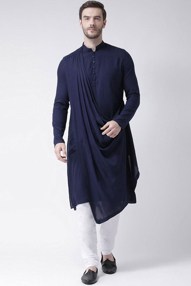 Wedding Shop Online Navy Blue Men Kurta Pajama MKPA01026
