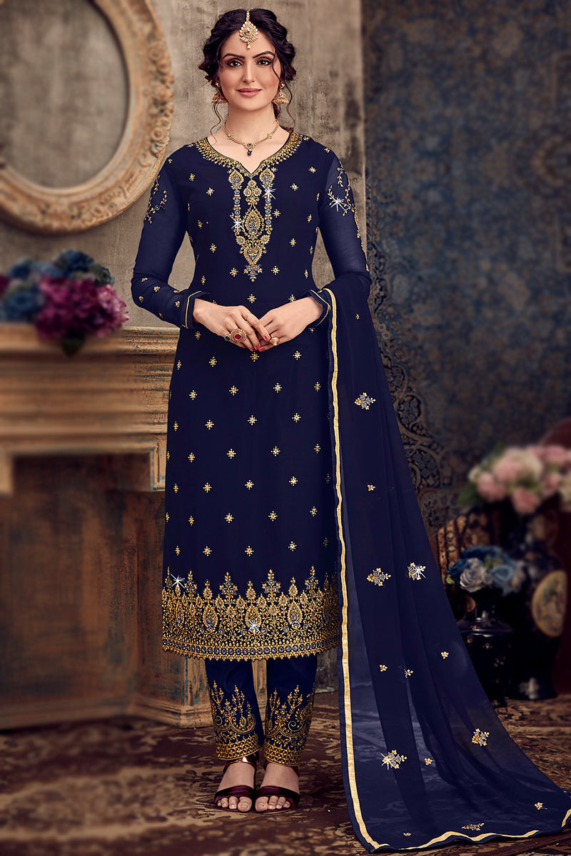 Navy trouser suit for wedding online