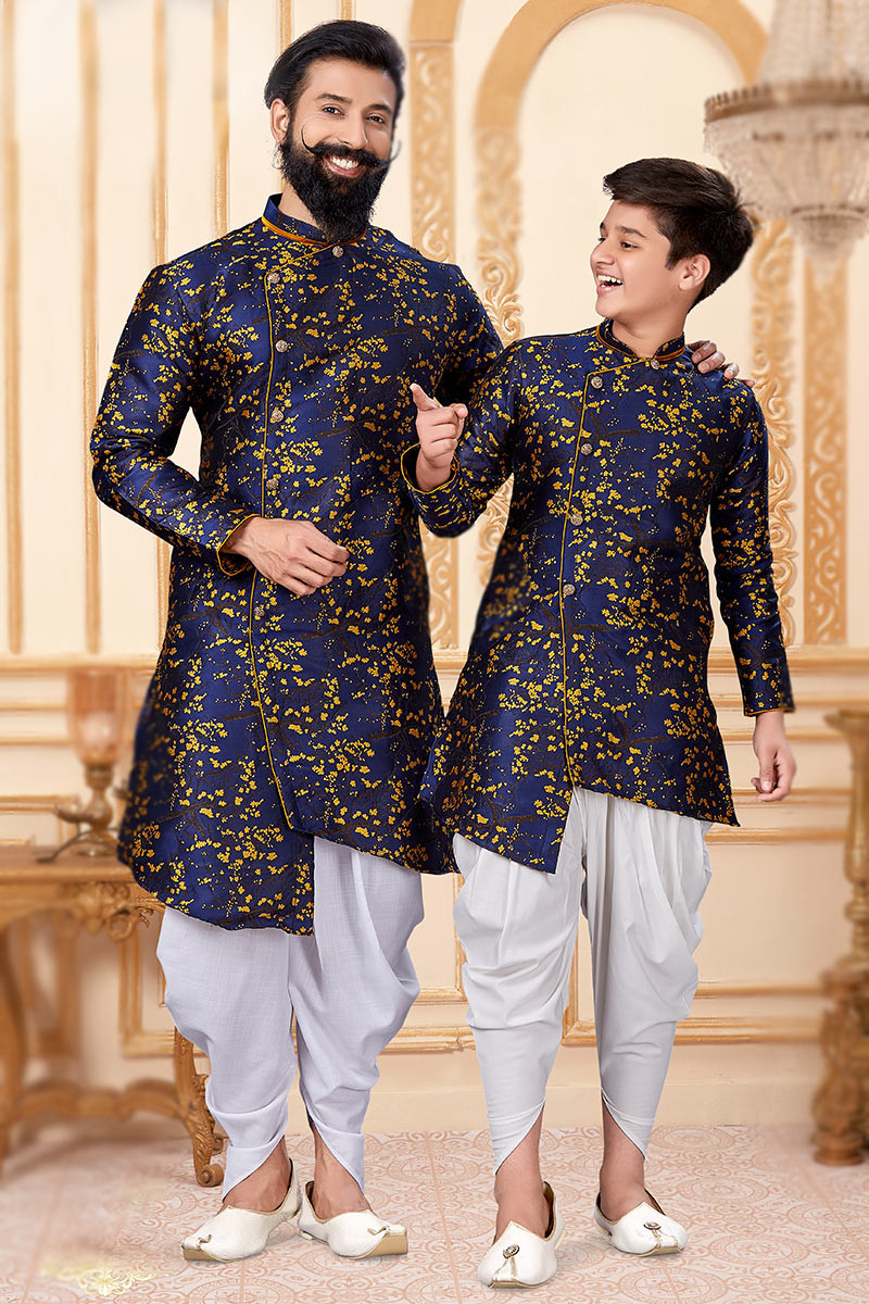 Father and store son sherwani
