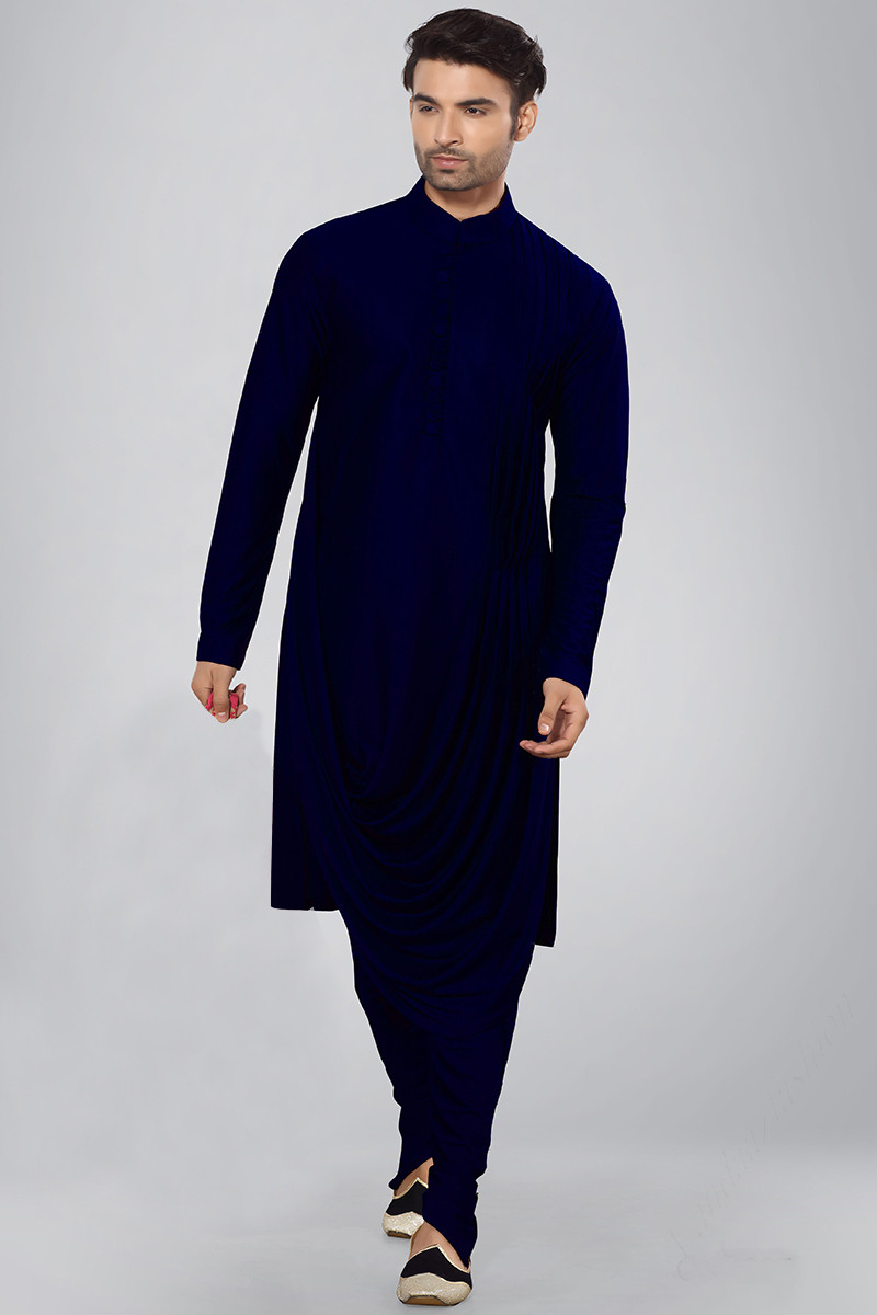 Navy blue kurta pajama punjabi discount