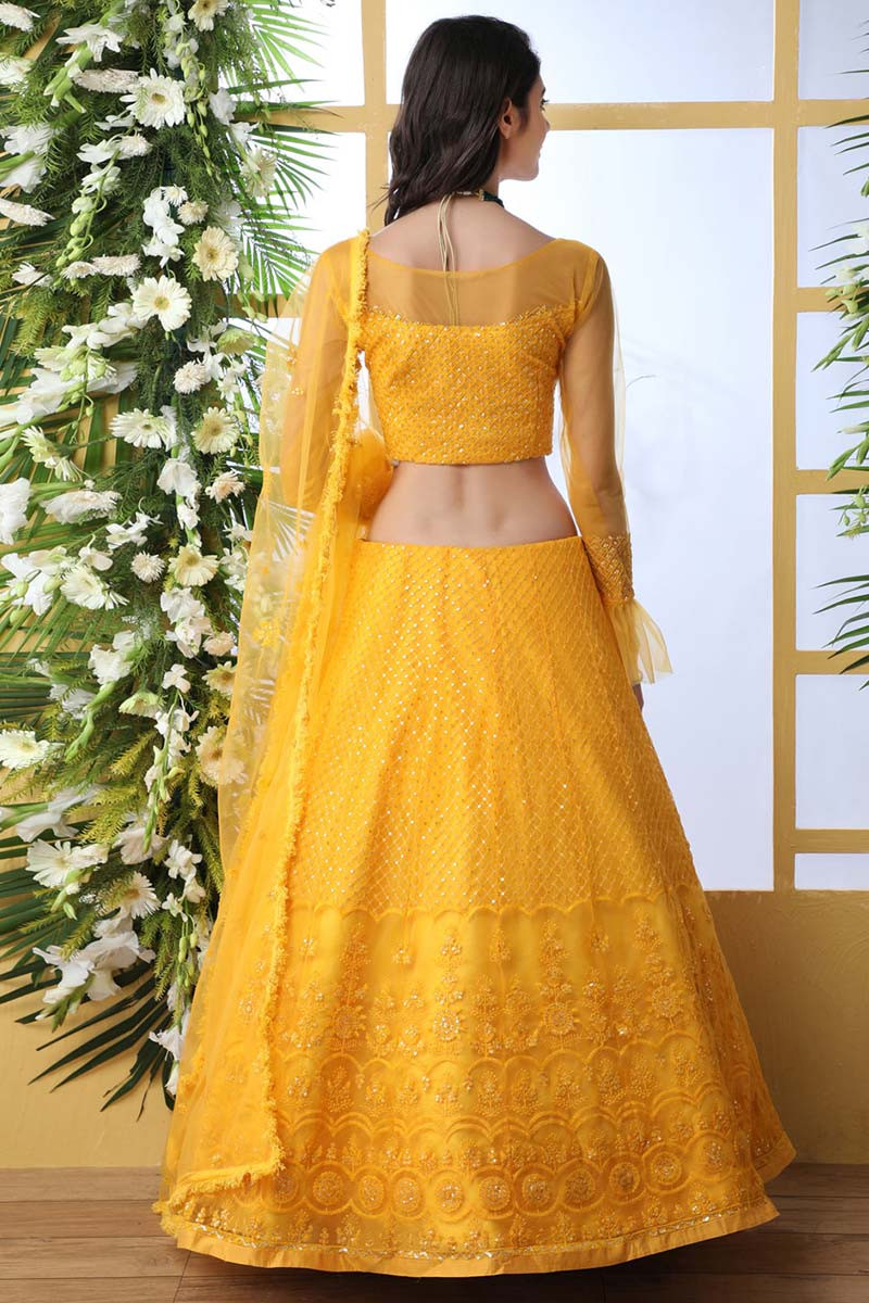 15 Trending Yellow Lehenga Choli Designs for Traditional Look | Lehenga  designs, Indian bridal wear, Indian designer wear