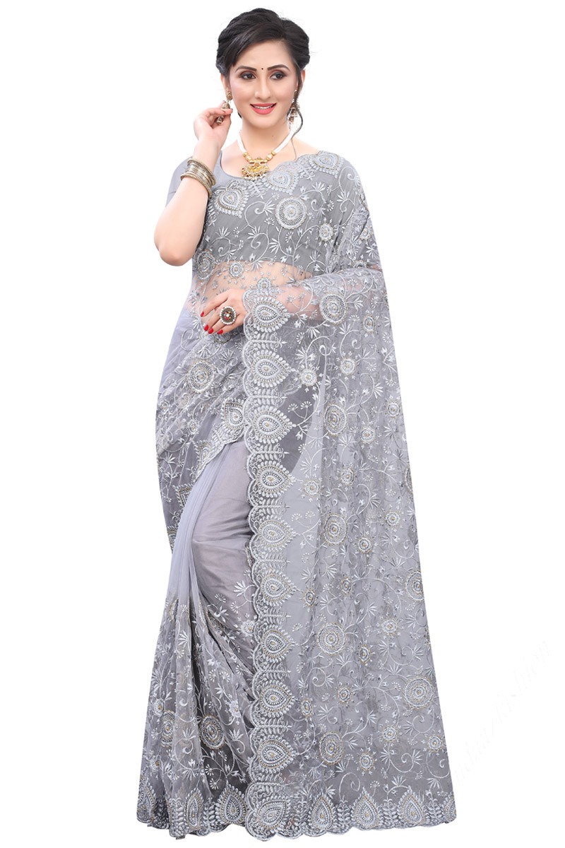 Grey Saree - Buy Trendy Grey Saree Online in India