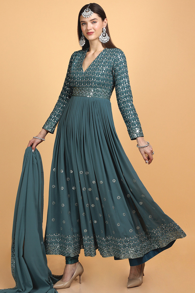 Dusty teal dress clearance