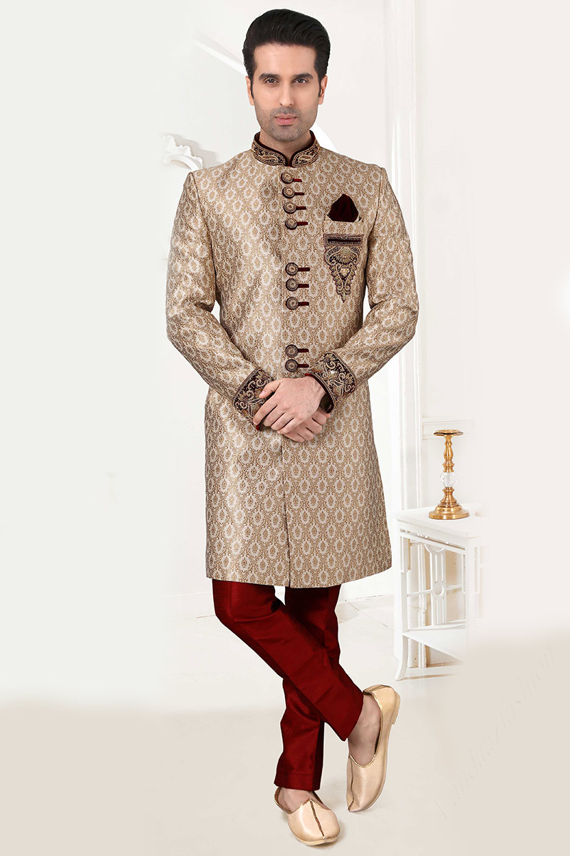 Off white hot sale jodhpuri suit