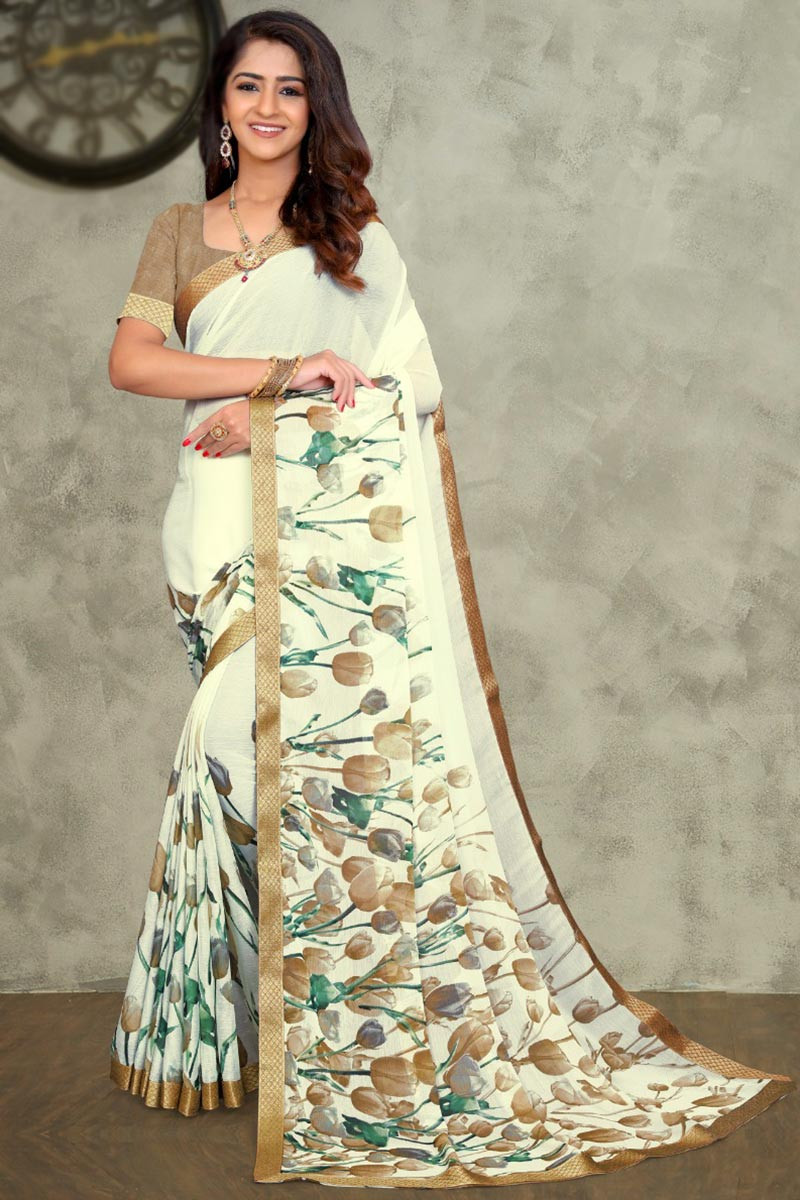 Printed saree daily wear hot sale