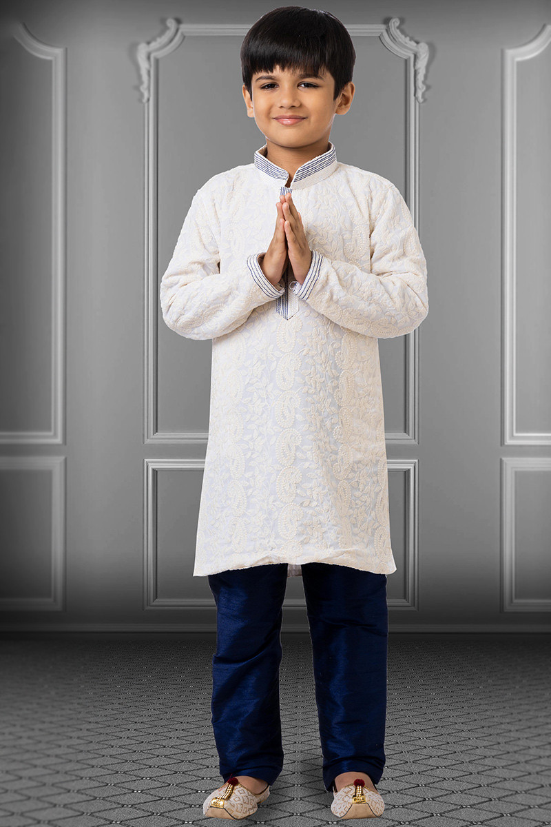 White churidar top for kids