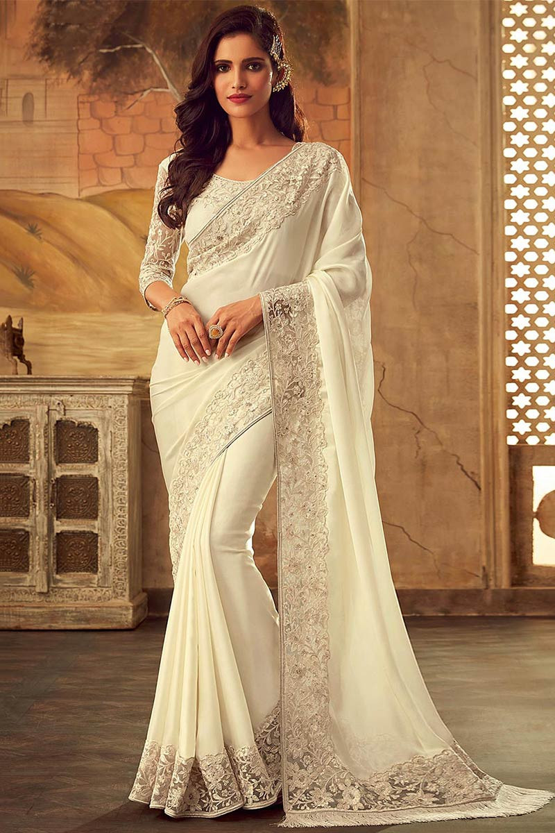 Off white saree blouse online on sale