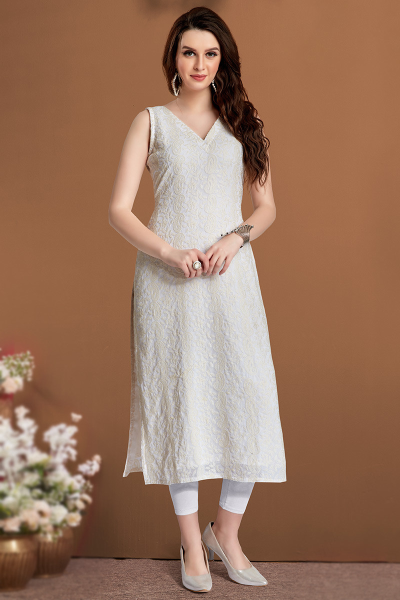 Off white kurti designs store