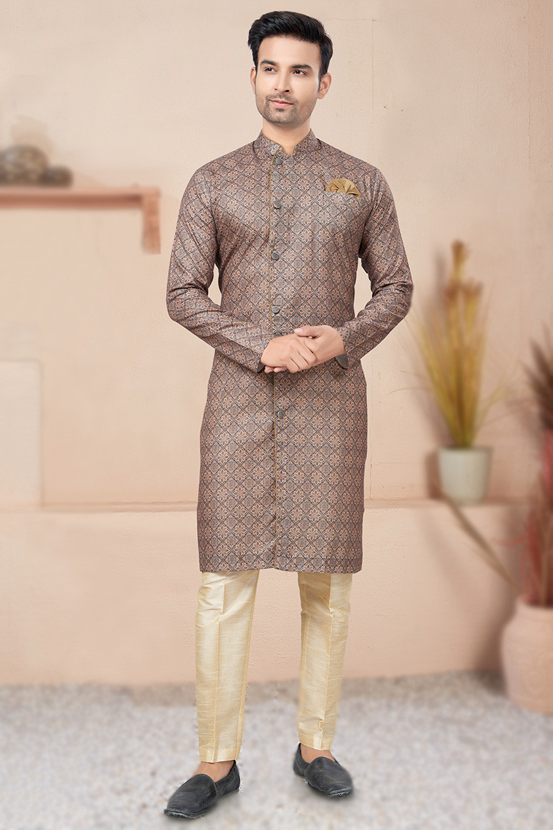 Printed indo western for mens on sale