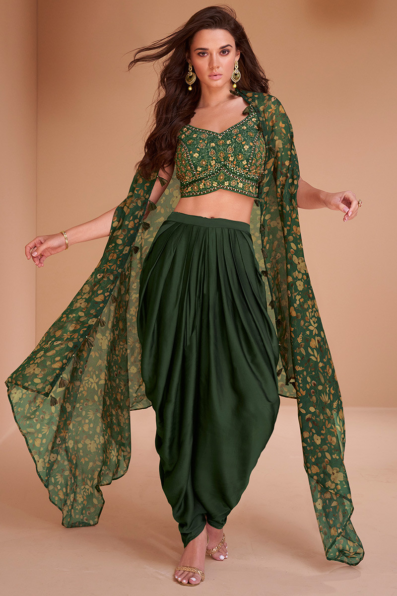 Chanderi Block Print Shrug with Inner Dress – Label16