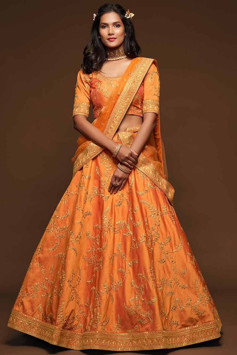 Orange lengha top