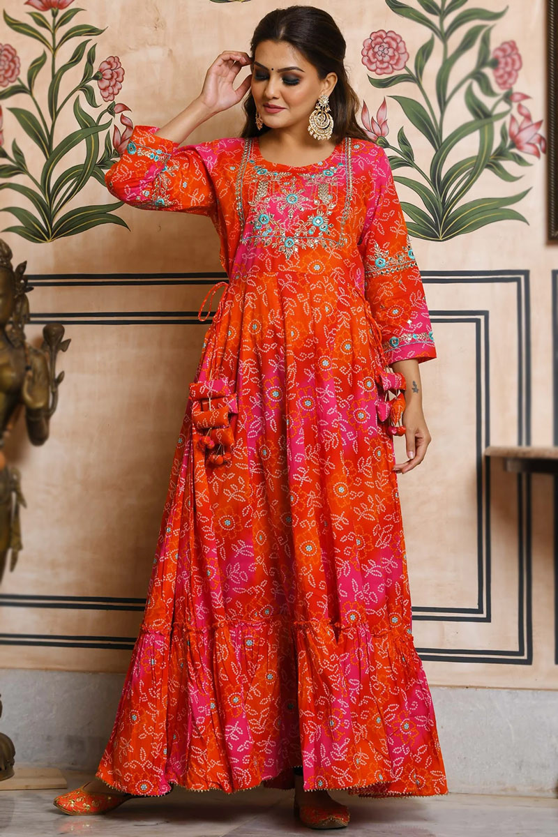 Bandhej sale print kurti