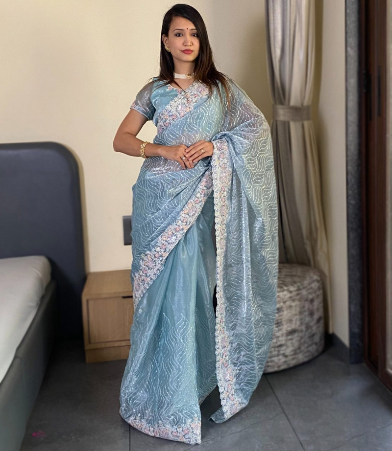 Buy Pure Organza Saree at Best Price Online in India | Taneira