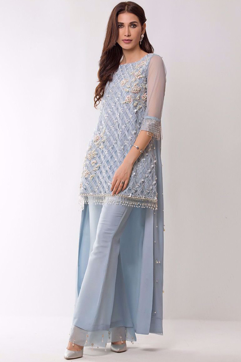 Blue western suit top