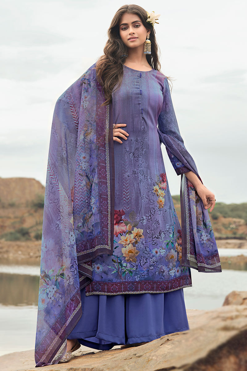 Printed cheap palazzo suit