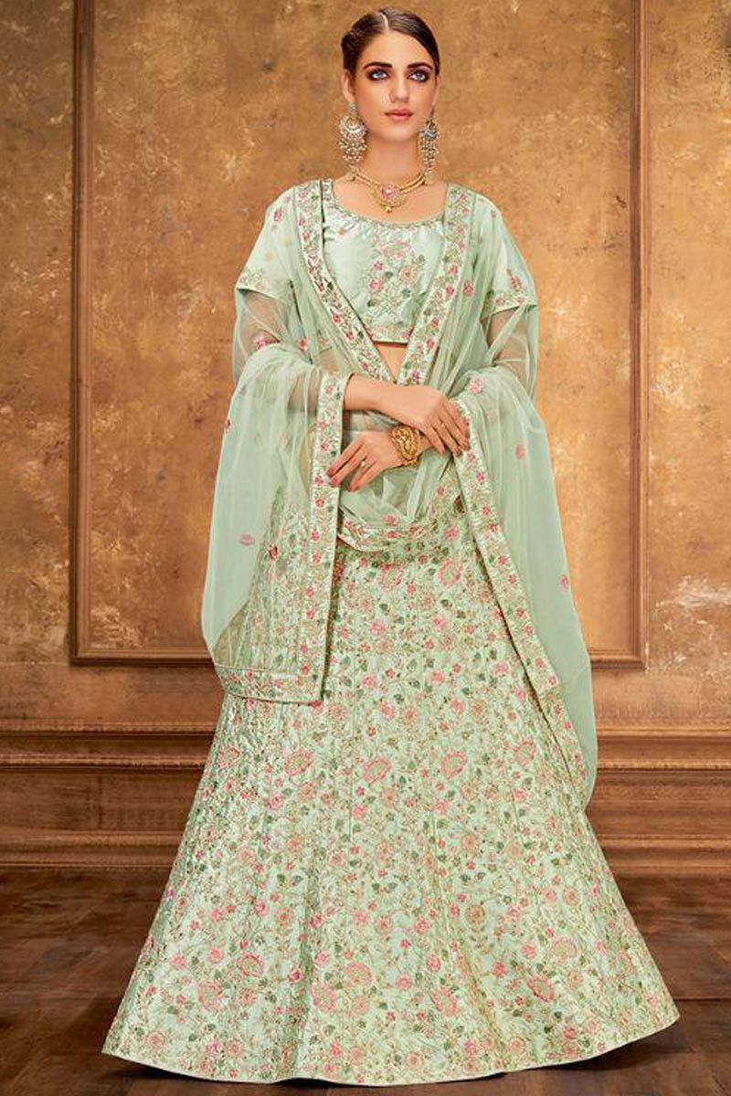 Light Green Color Lehenga Choli for Ready to Wear Indian Designer Wedding  Ghaghara Choli Traditional Ready to Wear Lehenga Choli, RR-9944 - Etsy