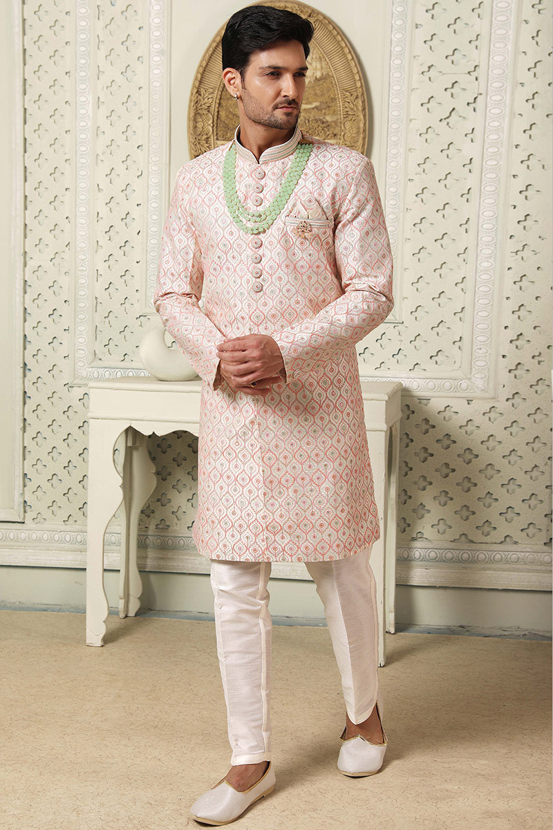 Pink sherwani sale