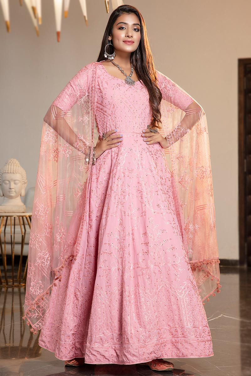 Pink gown dress online clearance