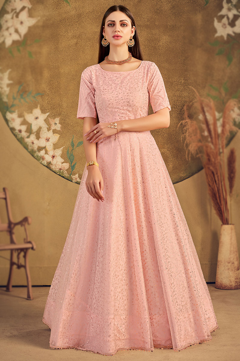 Net sleeves gown hotsell
