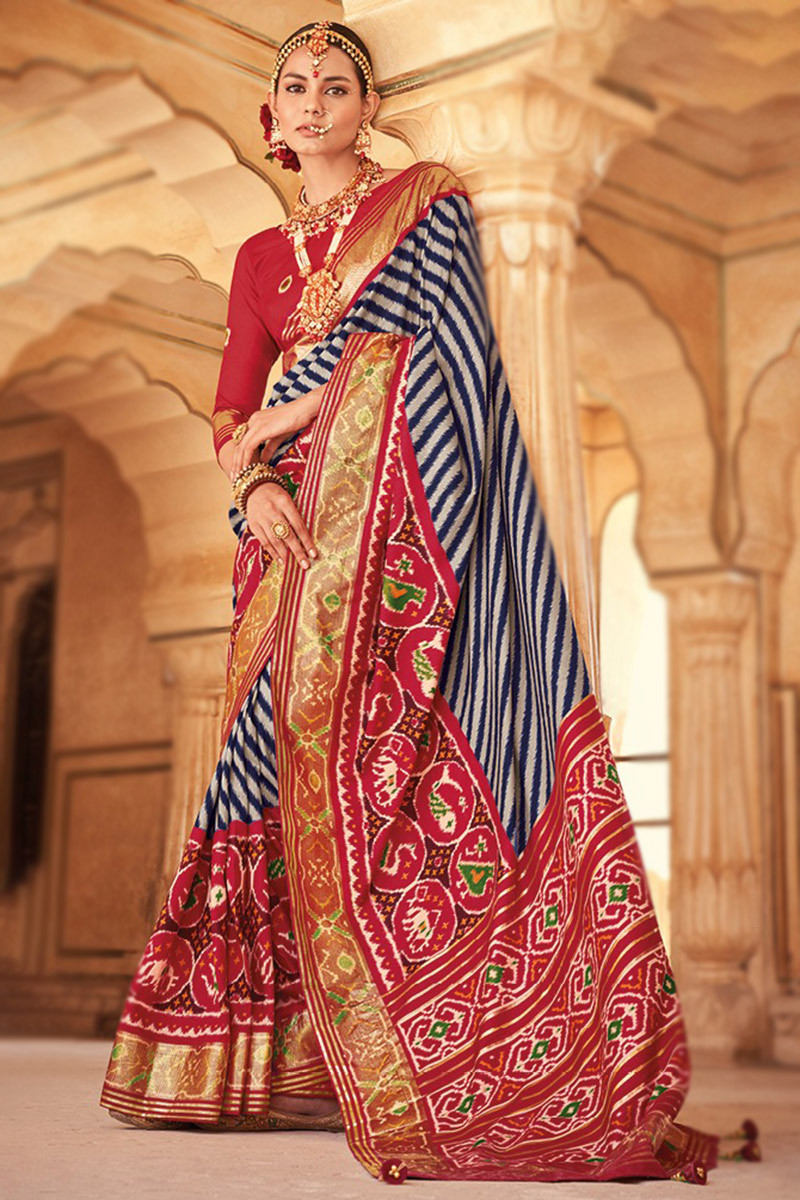 Rewaa Fashion Patola Paithani Combination Silk Saree Wholesale Rate