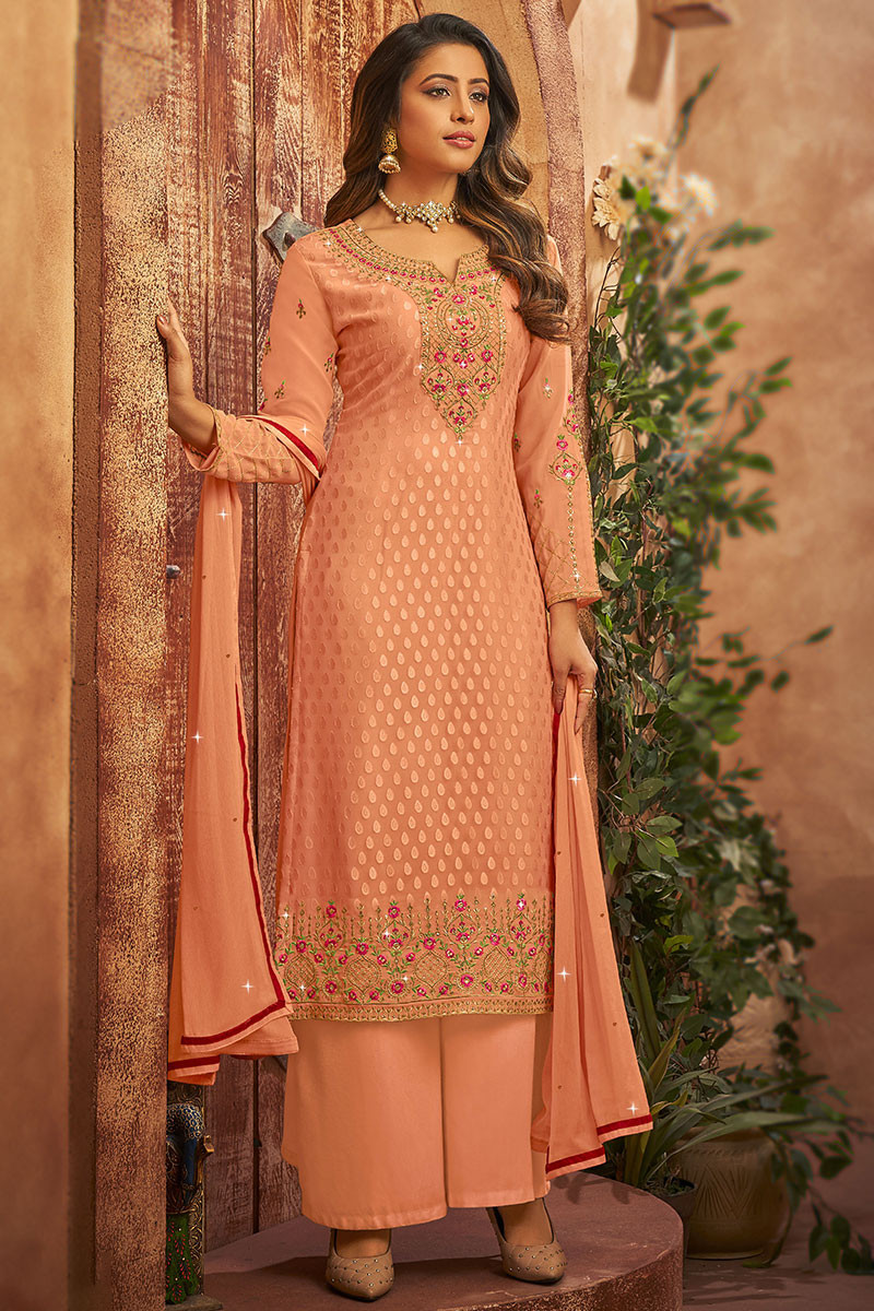 Peach shop palazzo suit