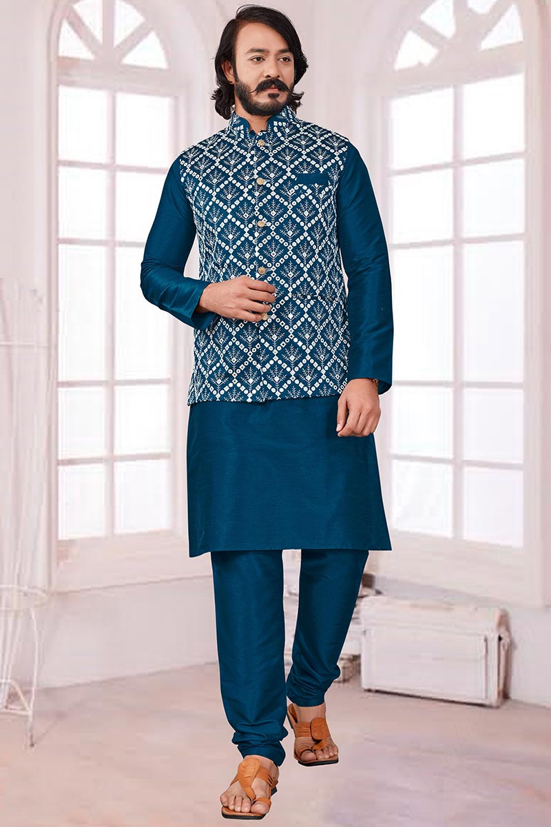 Peacock colour top kurta pajama