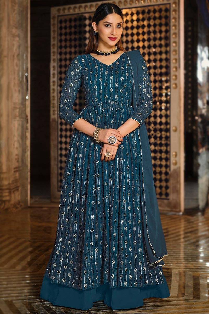 Peacock blue dress online best sale