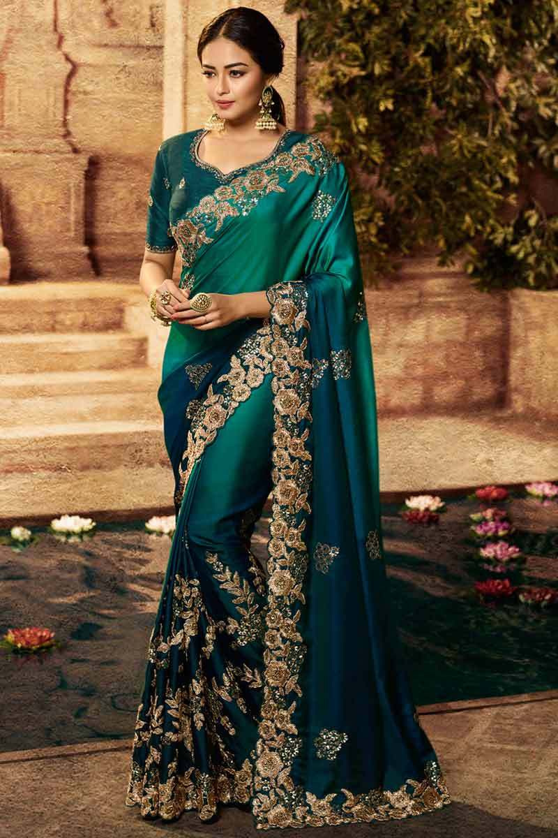Buy the beautiful Peacock Green Paithani Saree online-Karagiri – Karagiri  Global