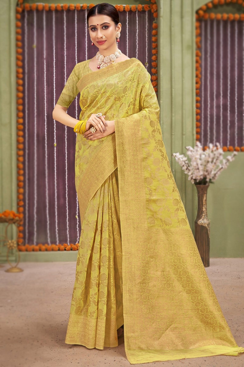 Party wear linen sarees clearance