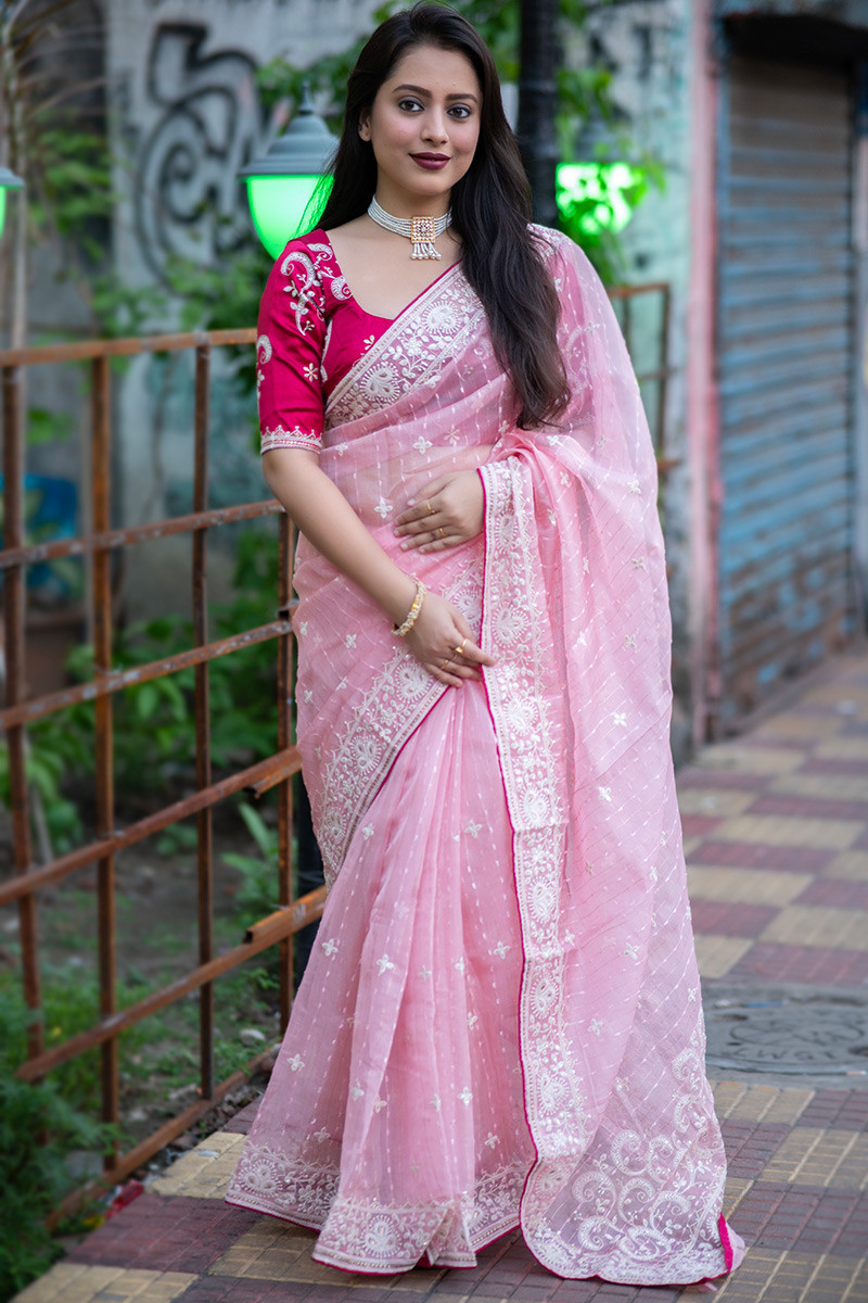 Shop Pure Soft Organza Saree Online In India | Me99