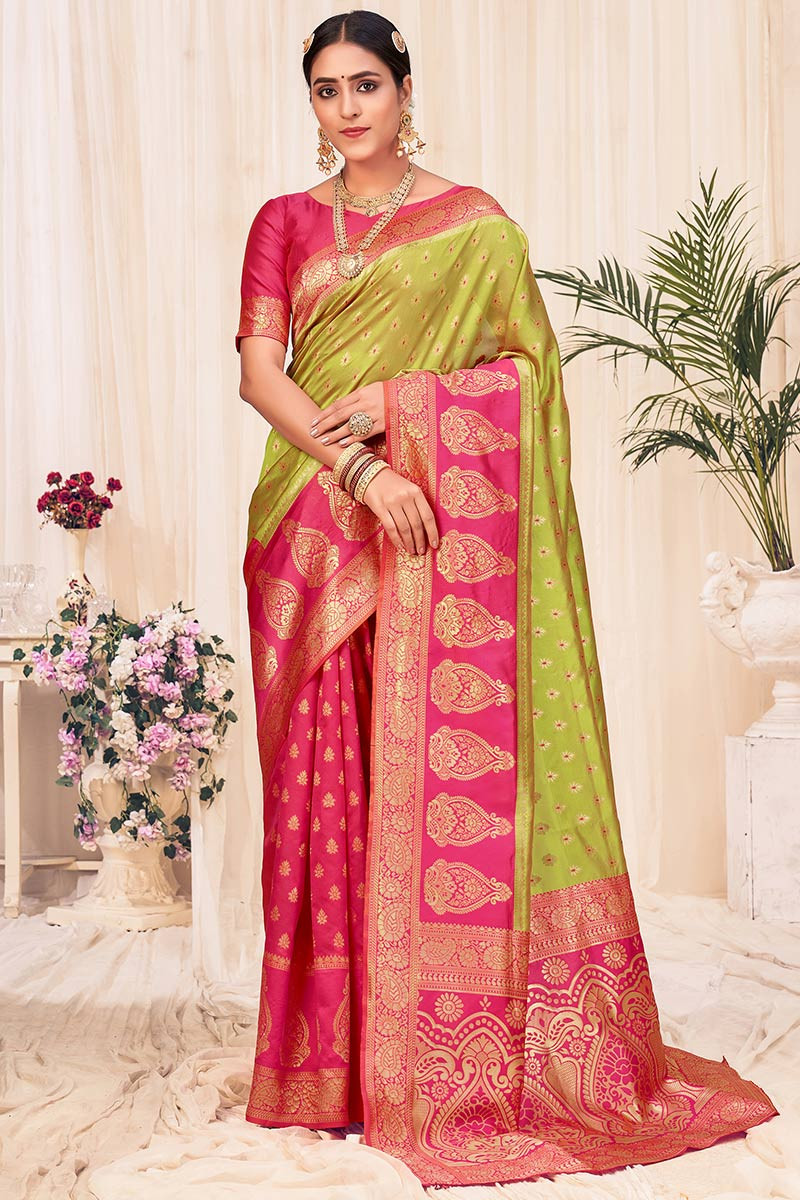 Rose silk wedding sarees discount