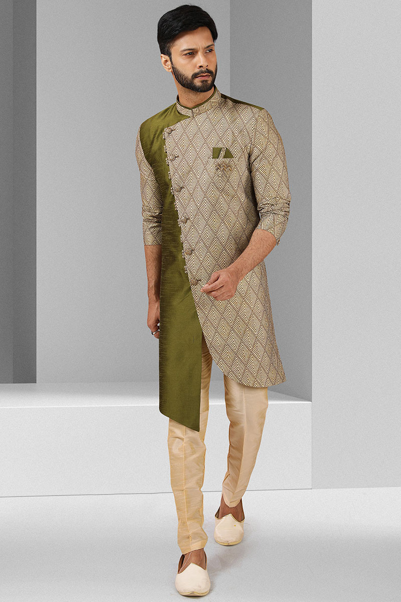 Olive sherwani shop