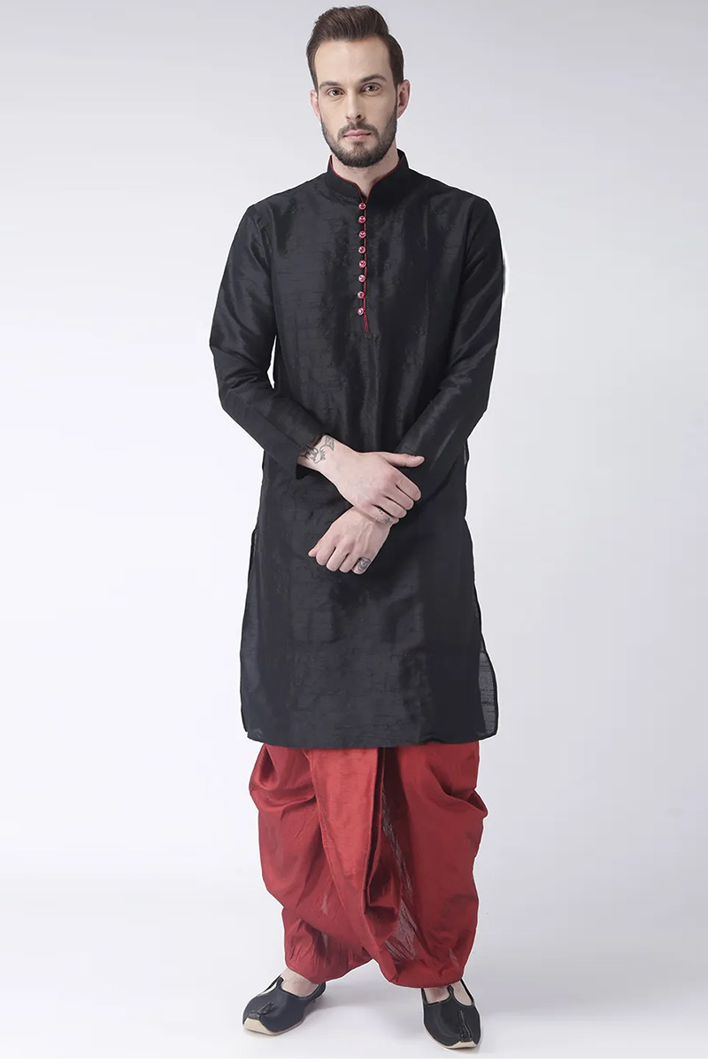Traditional Men Kurta Pajama in Cotton Turmeric Yellow for Party 