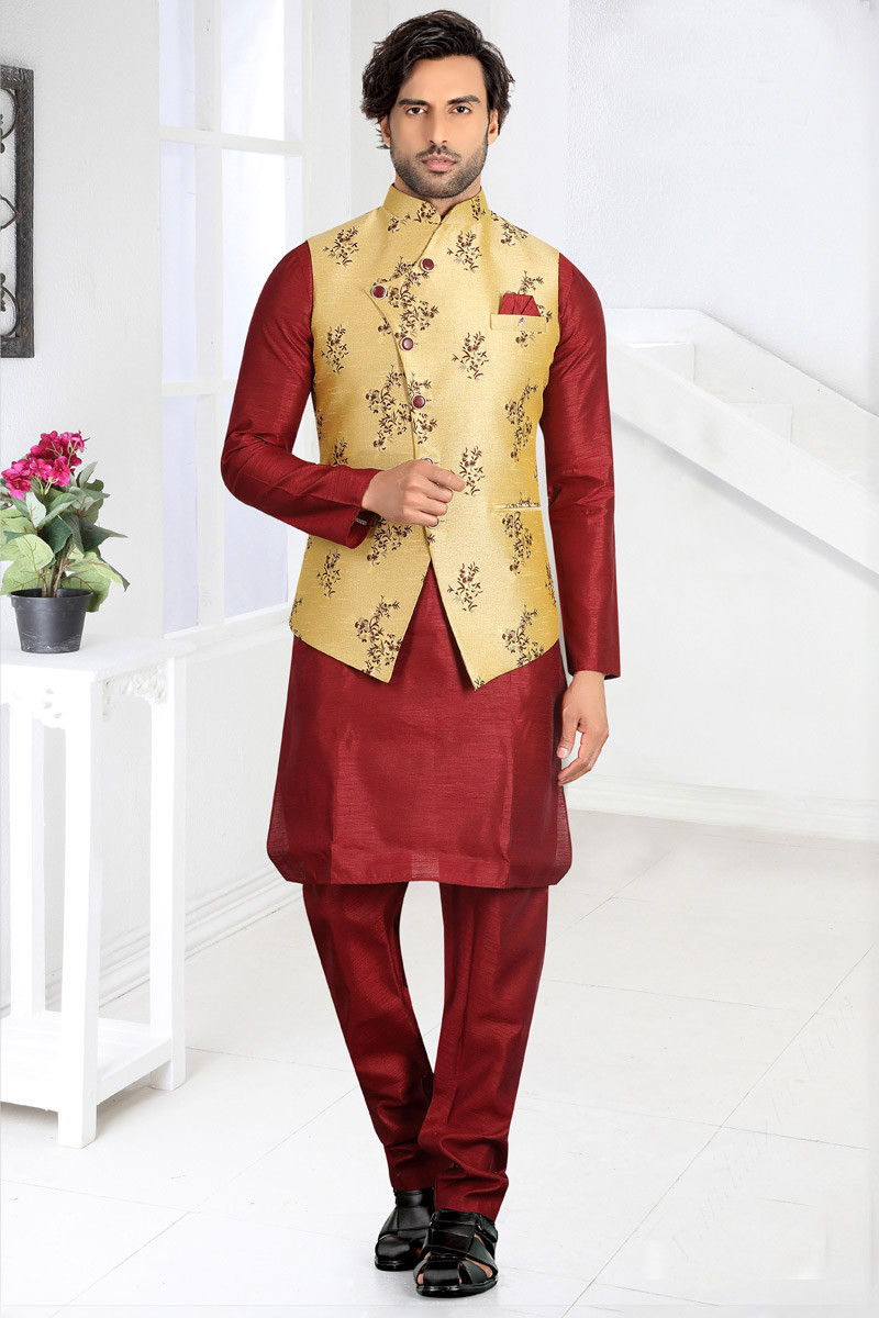 Dark maroon outlet kurta pajama