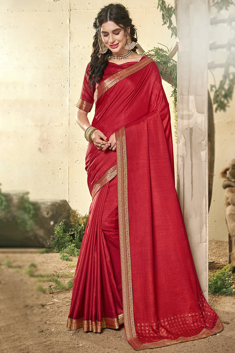Buy Red Sarees for Women by KAMYA SAREES Online | Ajio.com