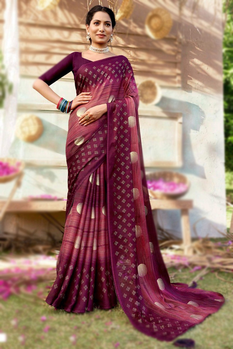 Plain Chiffon saree with designer blouse ideas - YouTube
