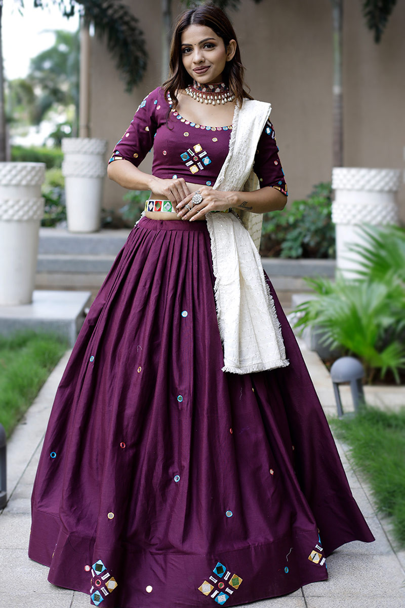 Buy Ayesha Blue Cotton Silk Lehenga Set – Pomcha Jaipur