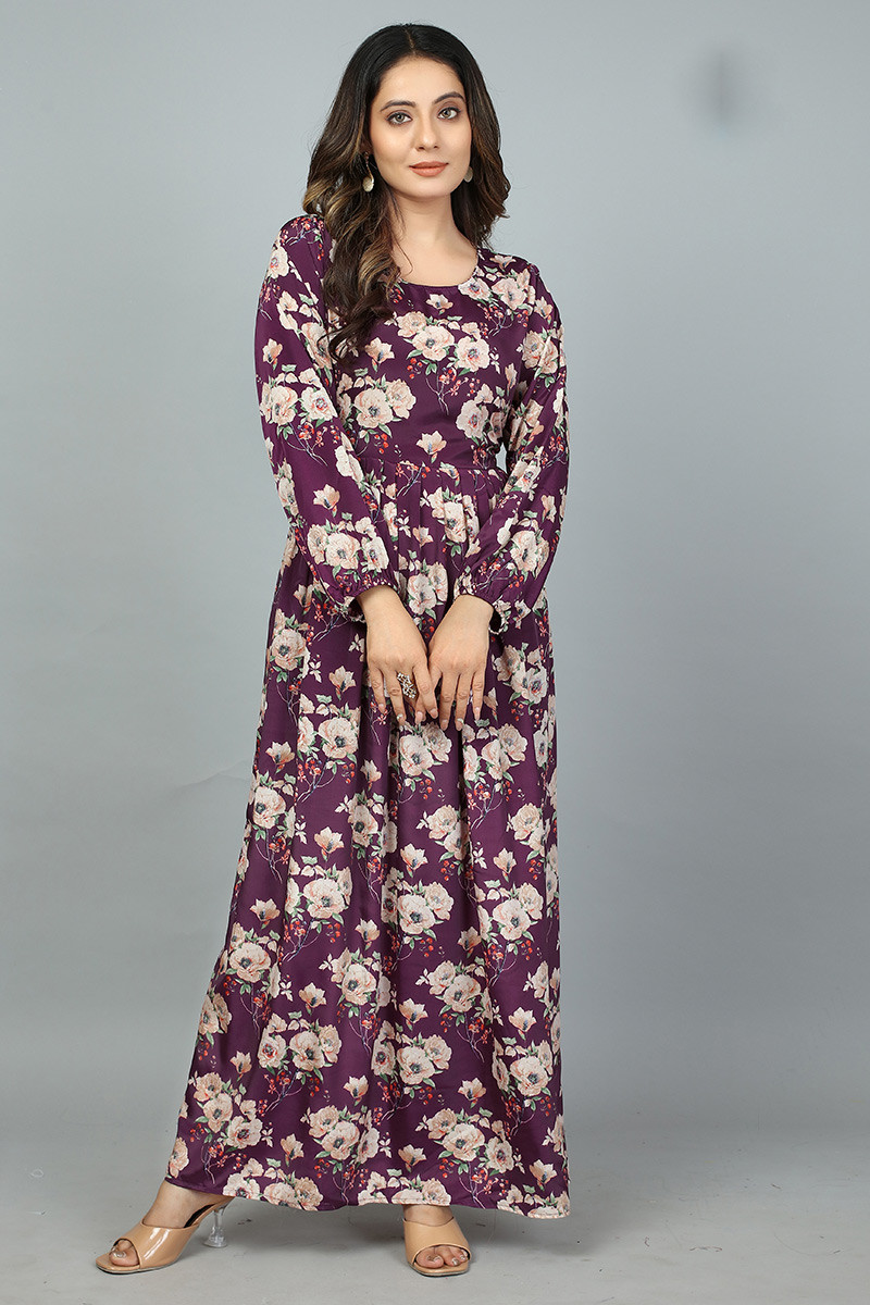 Plum silk dress discount