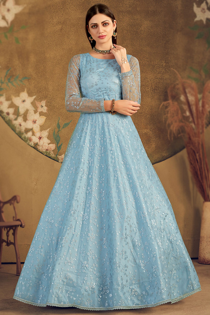 Full sleeve net gown online
