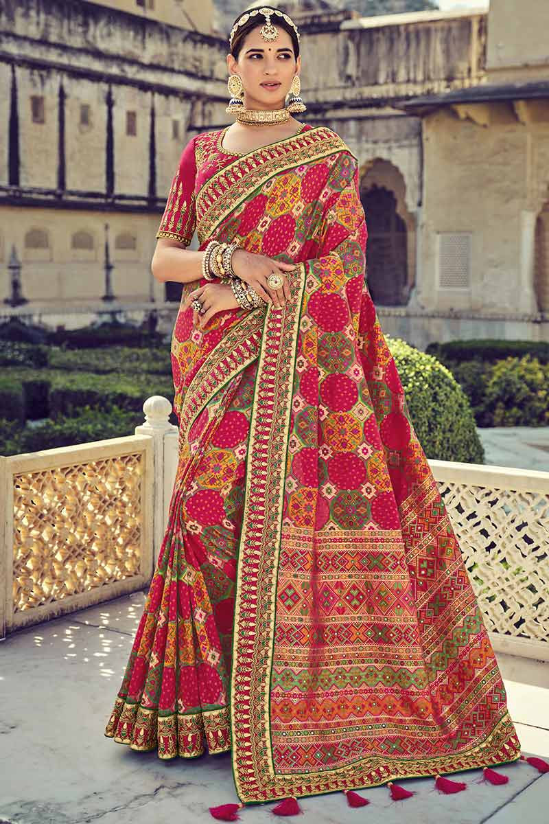Bandhej silk outlet saree online