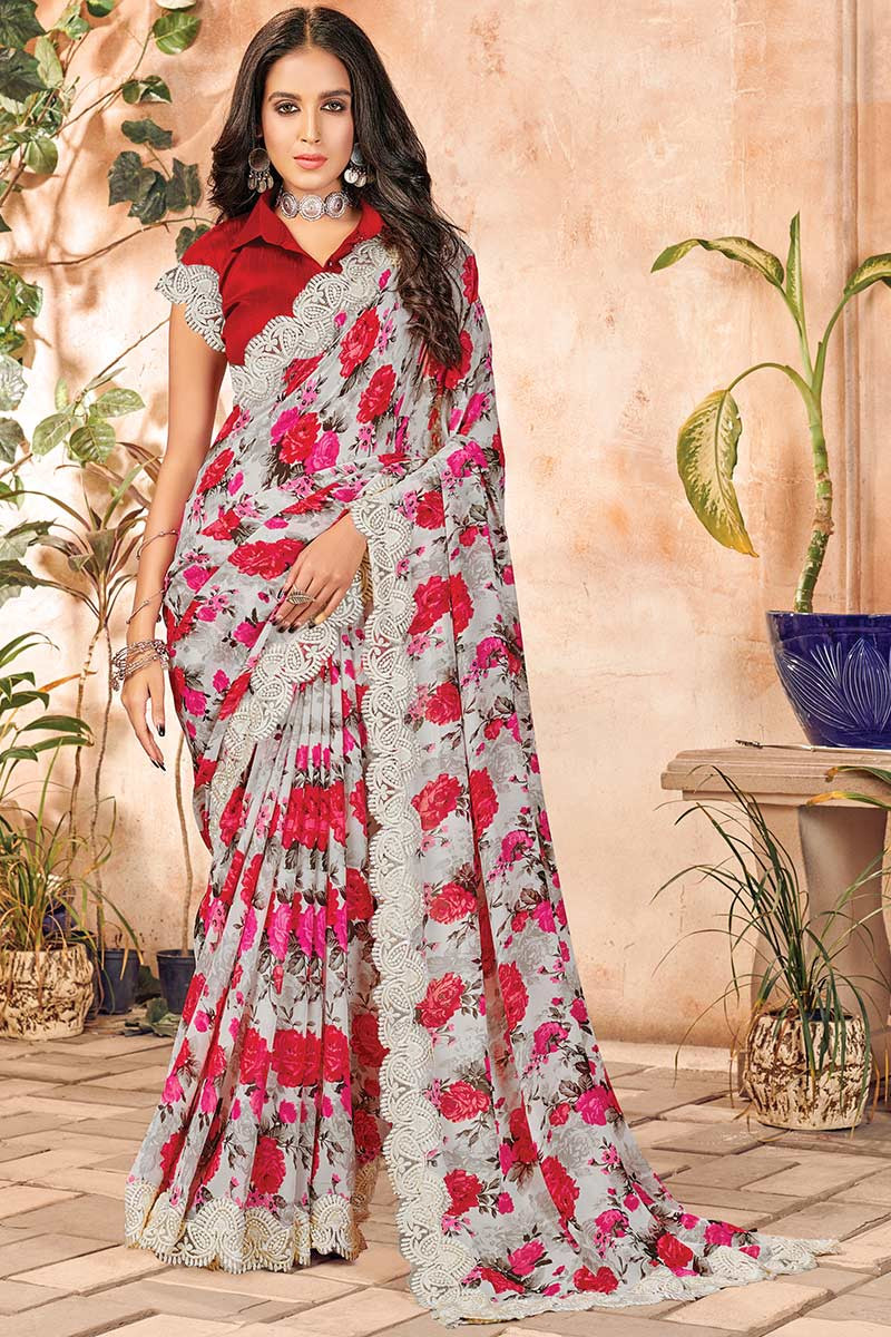 Buy White Sarees at Best Price in India | Taneira