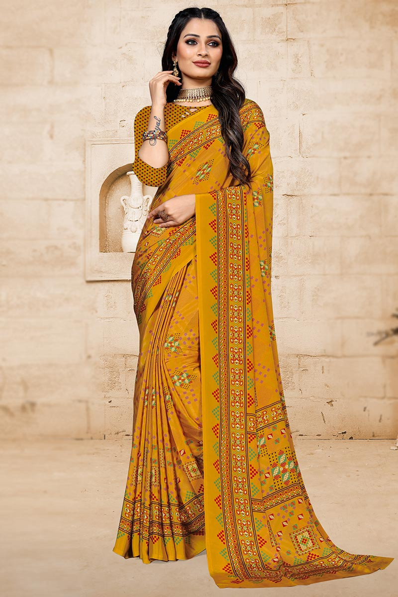 Buy Printed Mauve Colour Crepe Silk Saree Festive Wear Online at Best Price  | Cbazaar