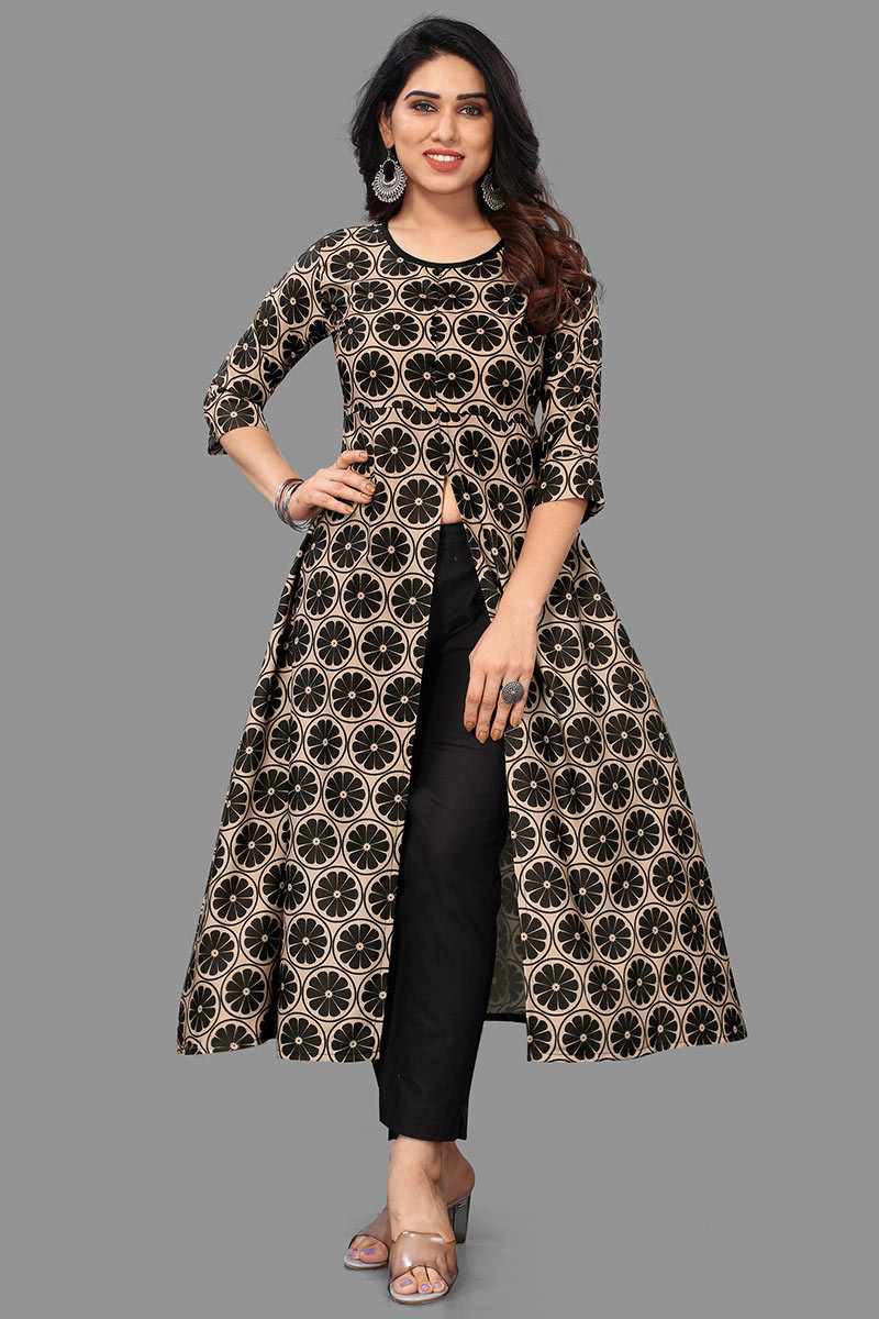 Buy Cheap Indian Prom Suits Rayon Beige Kurti LKV00754