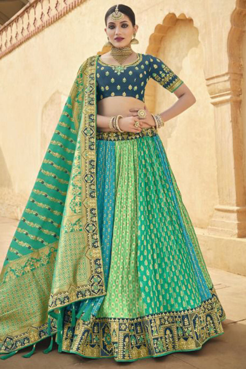 Printed Silk Multi-Color Lehenga